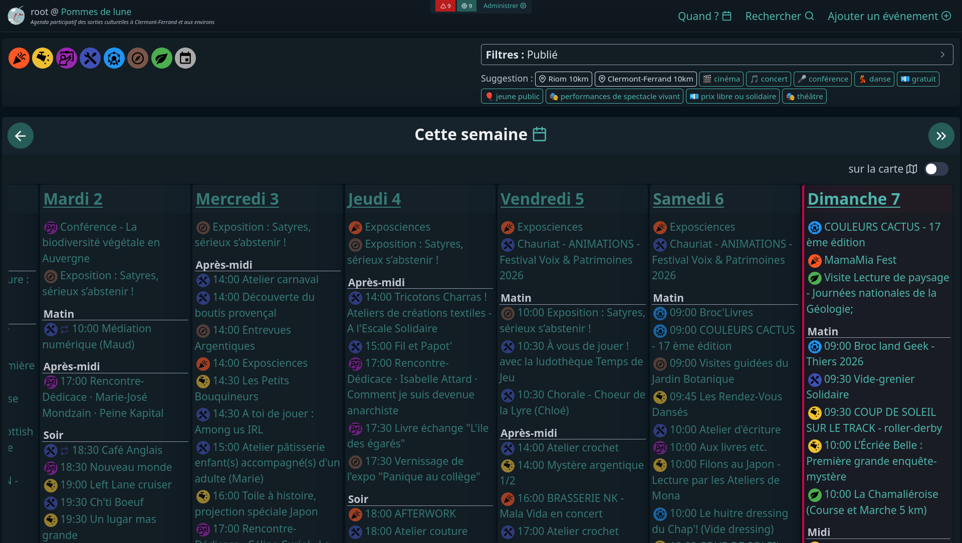 Vue semaine